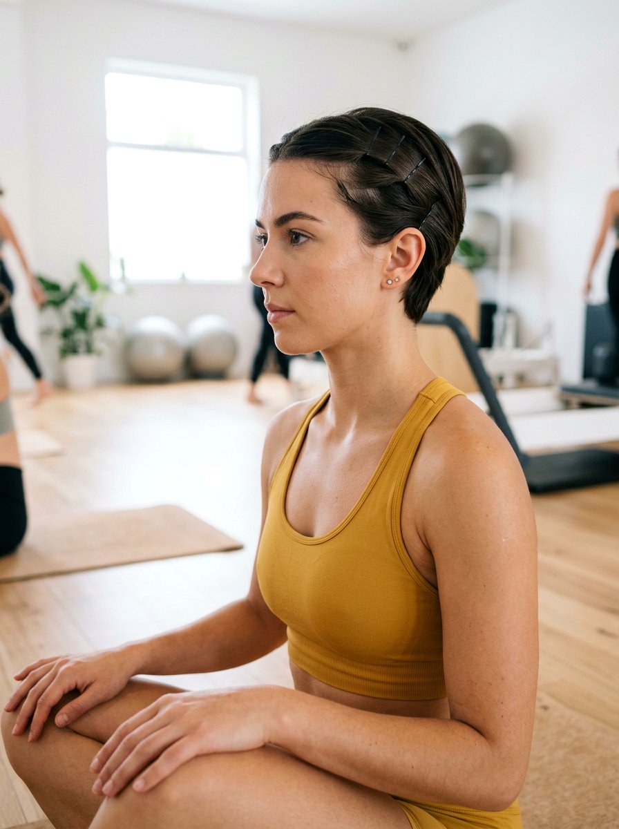 Short Hair Grip Pilates Hairstyle - 20 pilates hairstyles for women - 20 pilates hairstyles for women