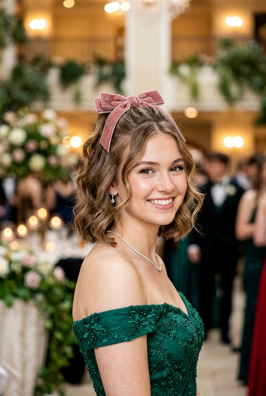Short Hair Half Up Bow for Prom - 20 prom hairstyles for short hair - 20 prom hairstyles for short hair