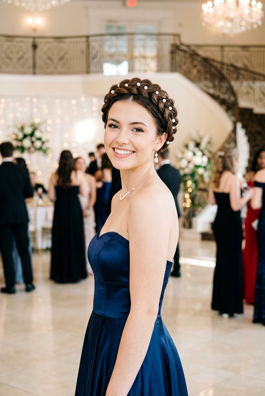 Short Hair Halo Braid for Prom - 20 prom hairstyles for short hair - 20 prom hairstyles for short hair