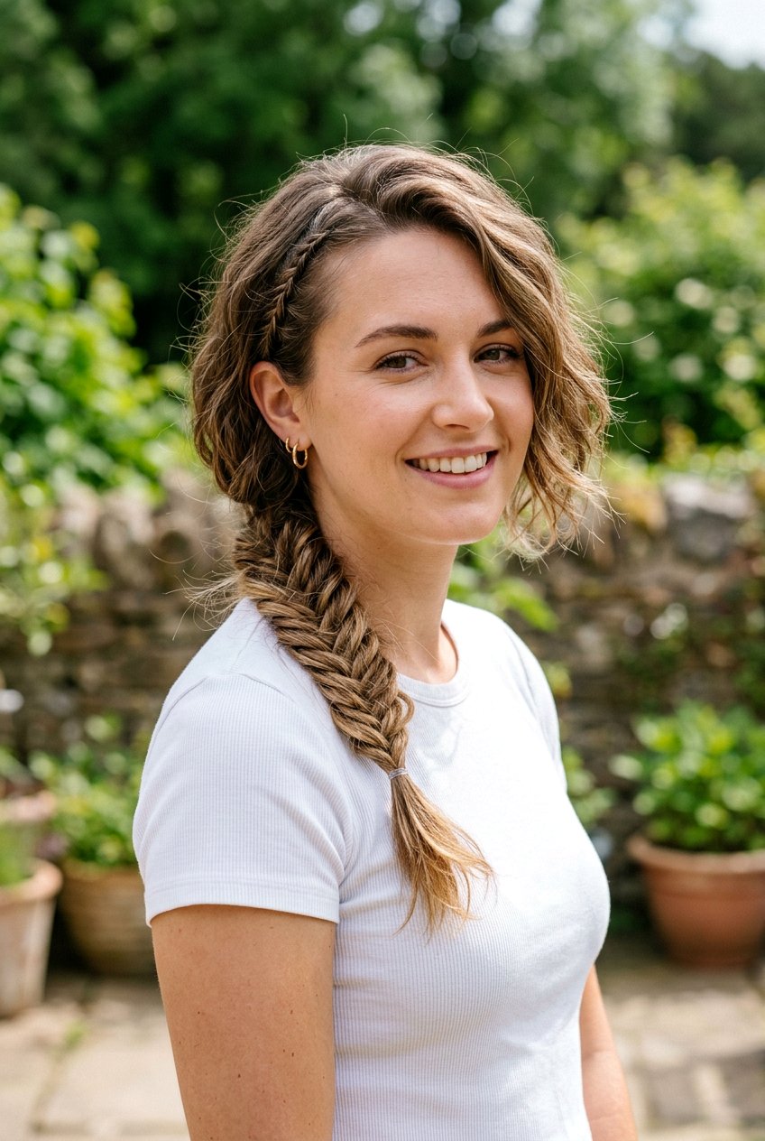 Short Hair Loose Fishtail Braid - 20 beach hairstyle with loose fishtail braid - 20 beach hairstyle with loose fishtail braid