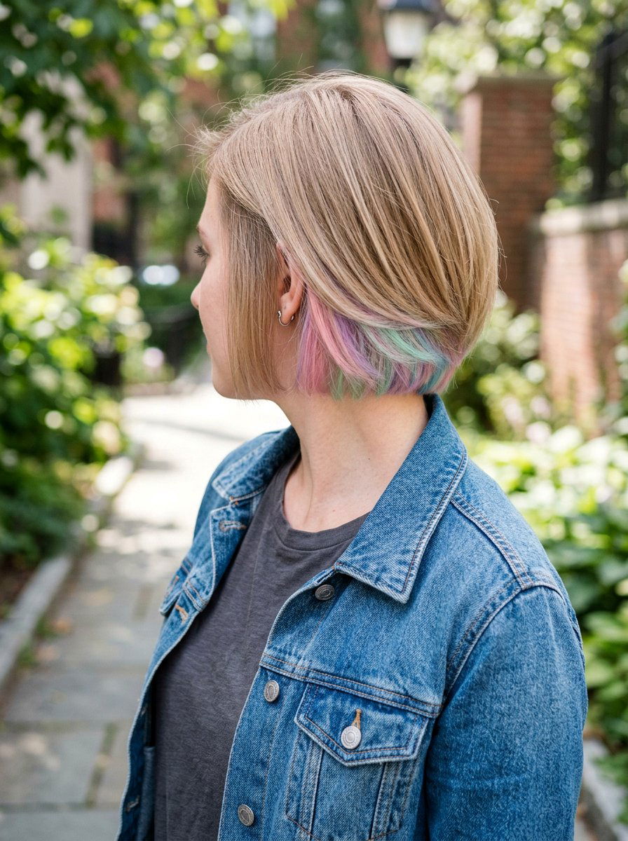 Short Hair Pastel Rainbow Underlayer - 20 pastel rainbow underlayer hair - 20 pastel rainbow underlayer hair