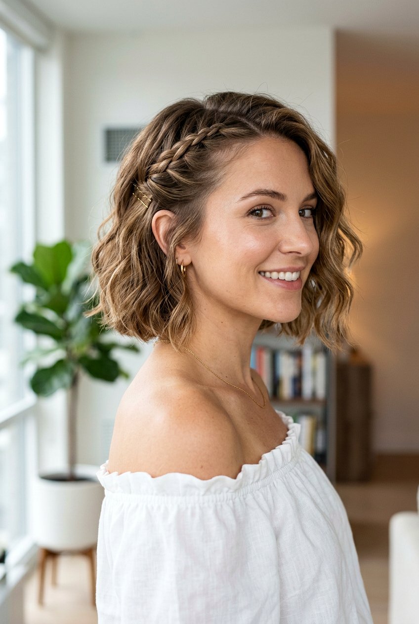 Short Hair Side Braid Twist - 20 beach hairstyle with messy side braid - 20 beach hairstyle with messy side braid