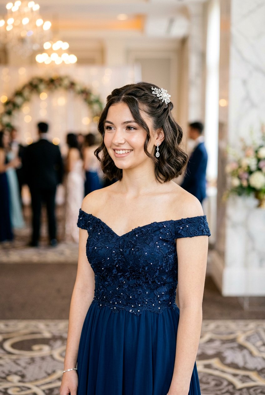 Short Hair Twisted Half Up for Prom - 20 prom hairstyles for short hair - 20 prom hairstyles for short hair