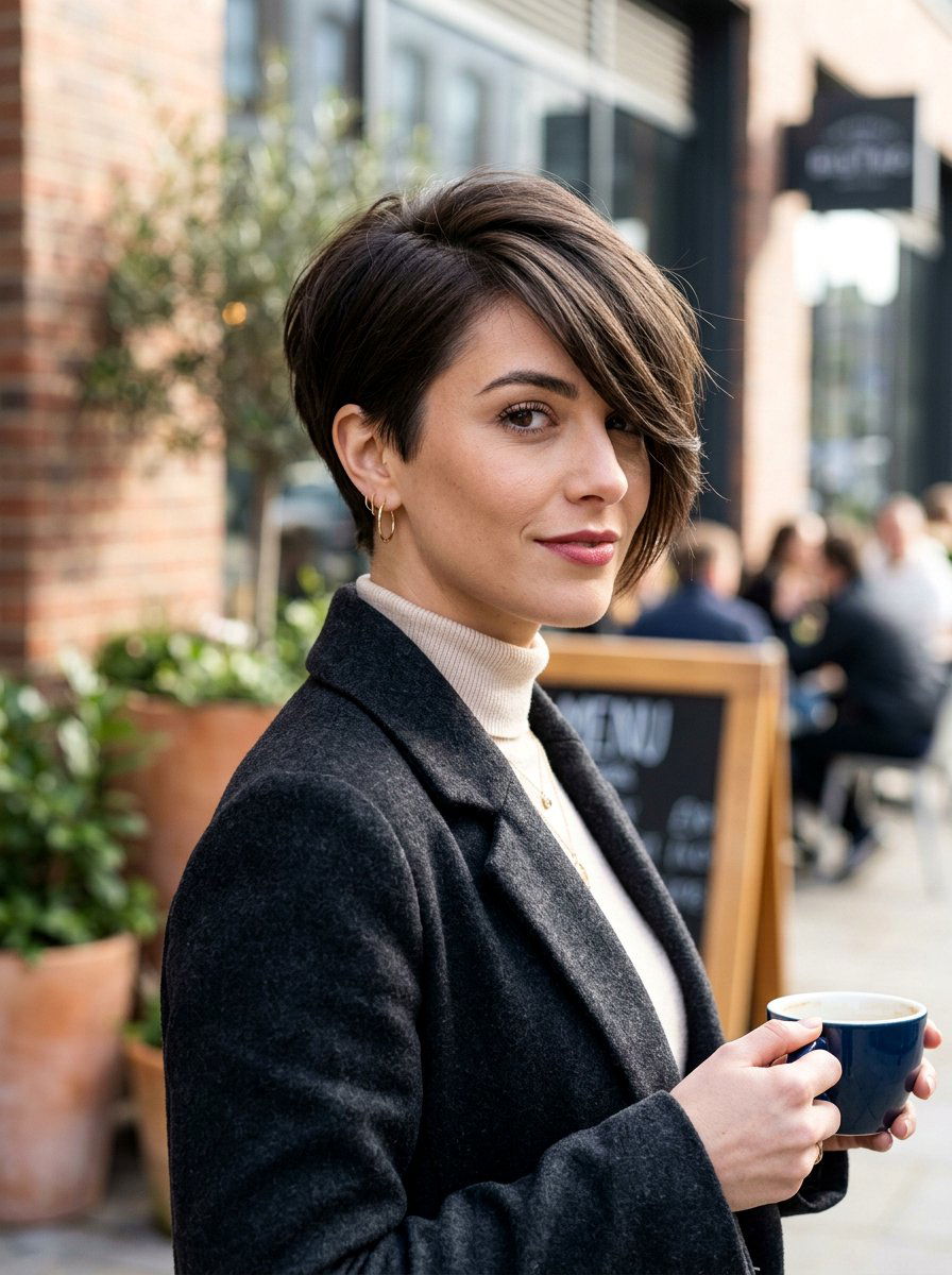 Short Hair With Long Side Swept Fringe - 20 short haircut with side swept fringe