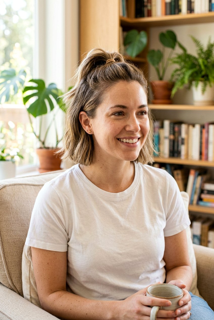 Short Hair With Mini Ponytail - 20 summer hairstyles for short hair - 20 summer hairstyles for short hair