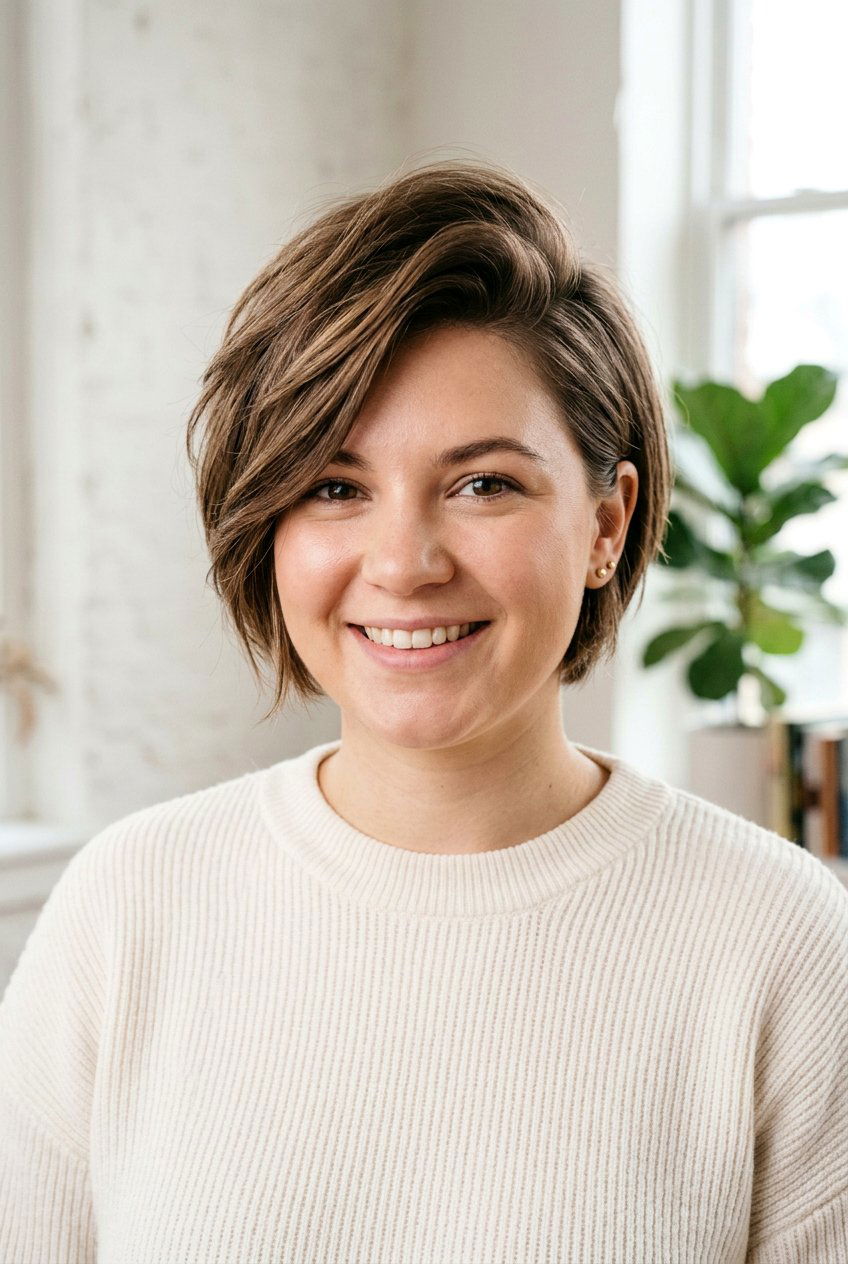 Short Haircut For Round Face With Side Part - 20 best short haircut for round face - 20 best short haircut for round face