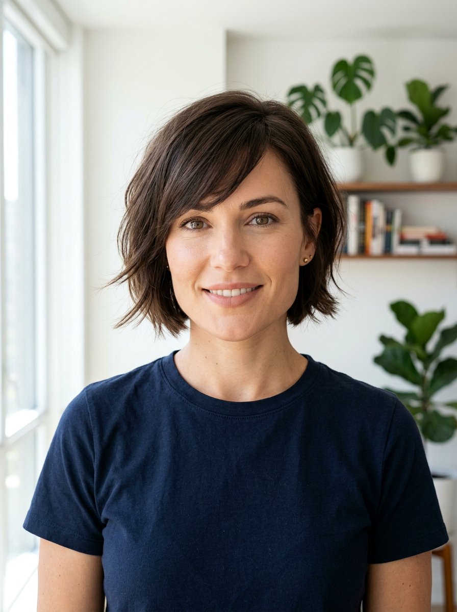 Short Haircut With Side Swept Bangs - 20 short haircut for square face women - 20 short haircut for square face women