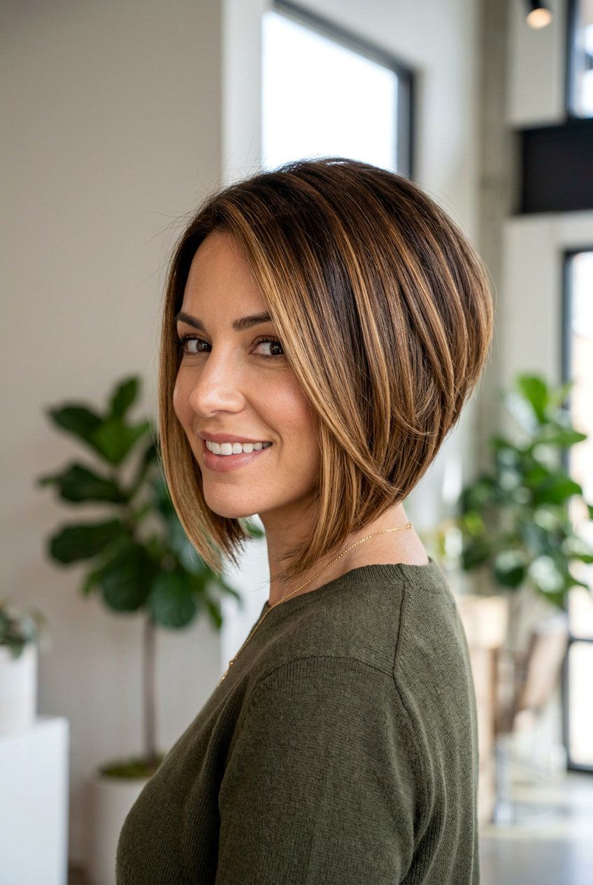 Short Inverted Bob With Caramel Balayage - 20 caramel balayage for short hair - 20 caramel balayage for short hair