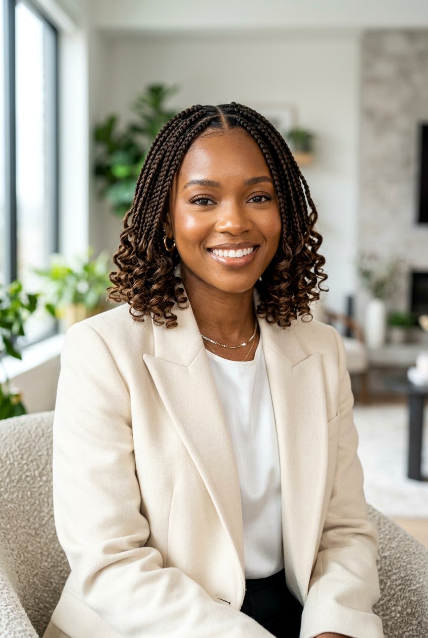 Short Knotless Braids With Curly Ends - 20 knotless braids with curly ends for women - 20 knotless braids with curly ends for women