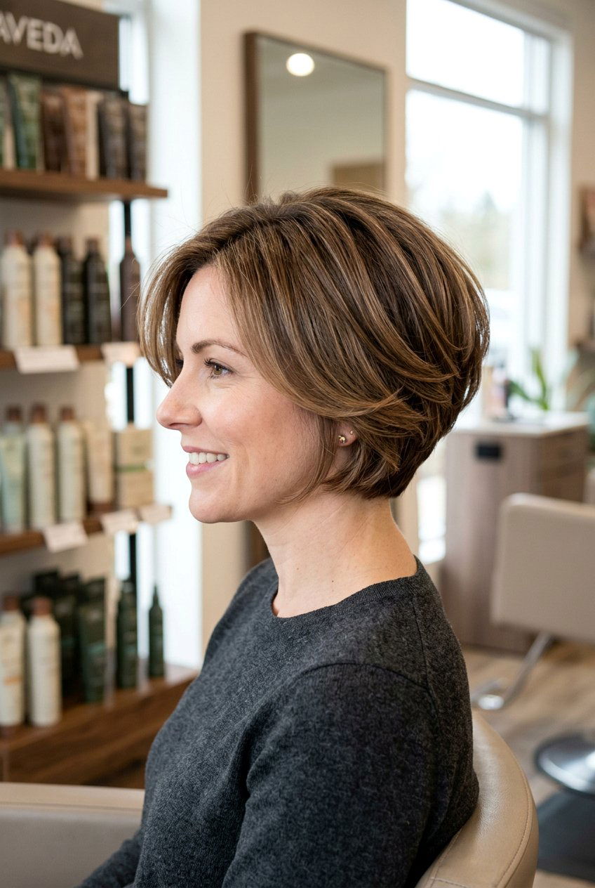 Short Layered Bob - 20 layered hairstyles for women over 50 - 20 layered hairstyles for women over 50