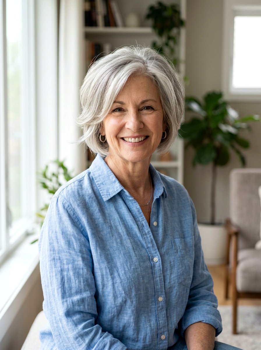 Short Layered Bob - 20 elegant haircut for women over 60 - 20 elegant haircut for women over 60