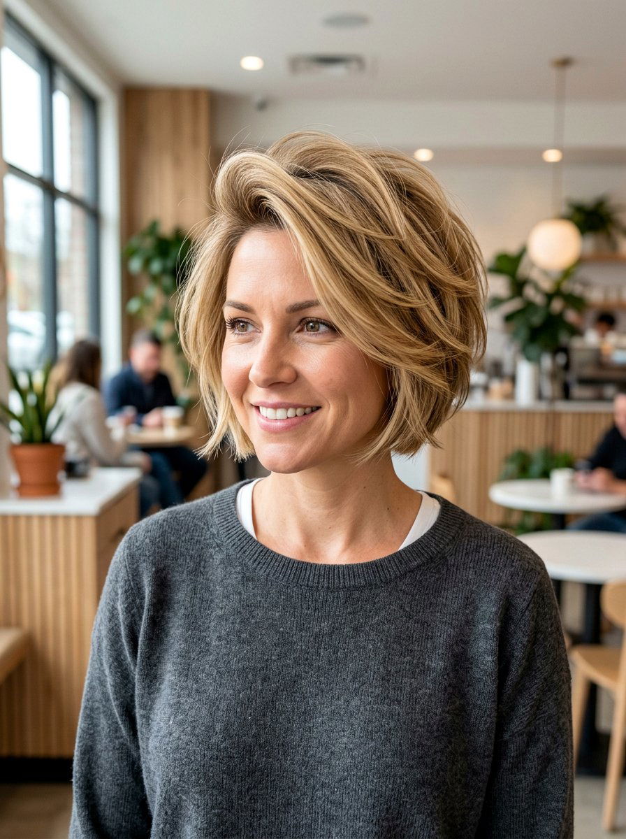 Short Layered Bob With Crown Volume - 20 short haircut with volume on top - 20 short haircut with volume on top