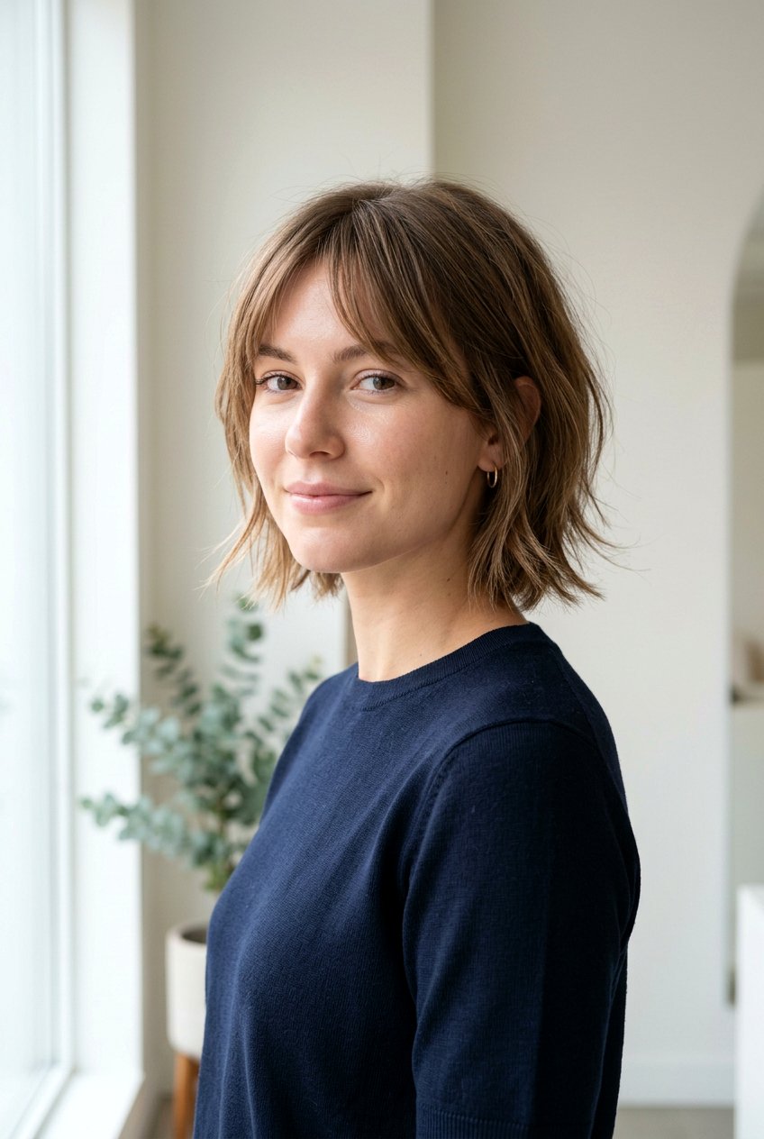 Short Layered Bob With Wispy Ends - 20 airy layers haircut - 20 airy layers haircut