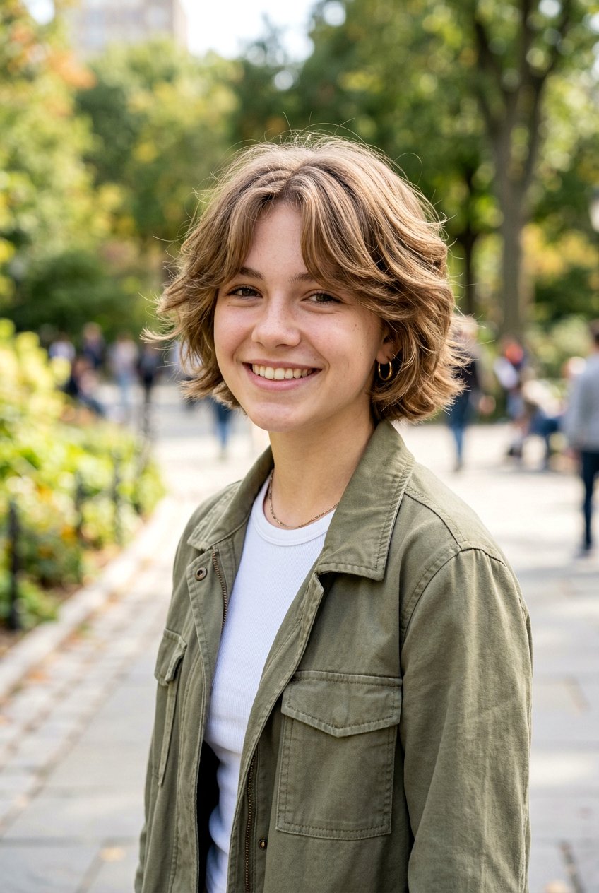 Short Layered Cut With Curtain Bangs - 20 curtain bangs for teenage girls - 20 curtain bangs for teenage girls