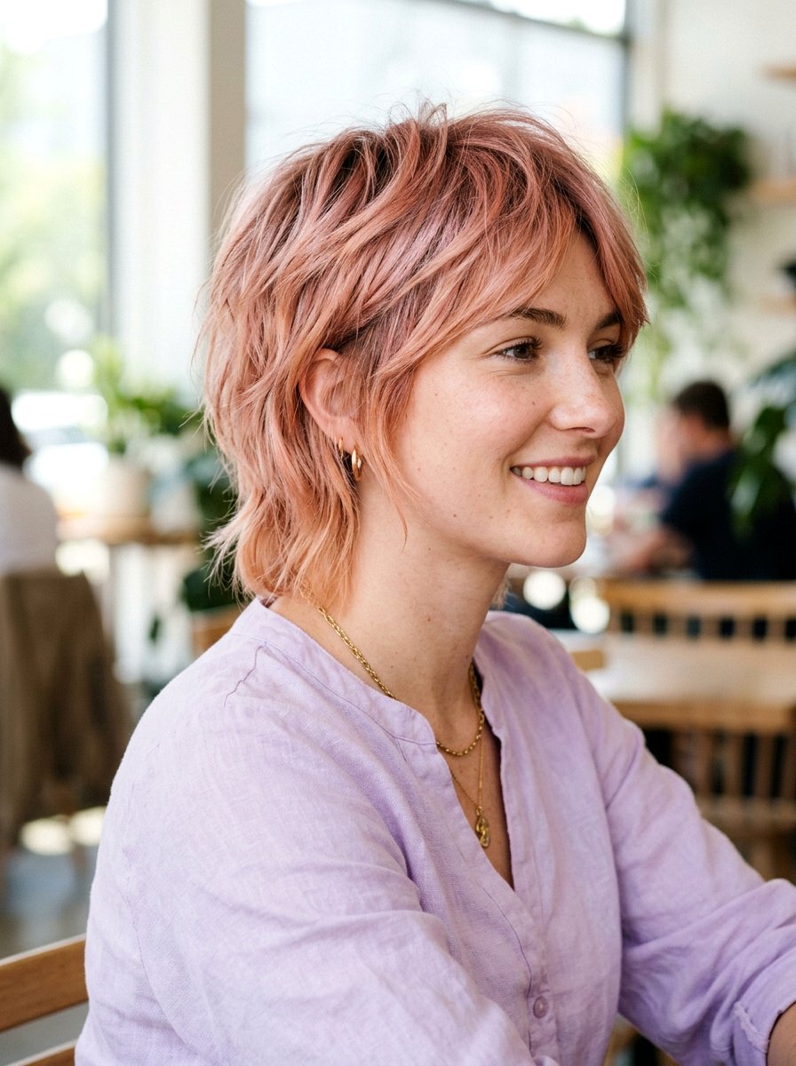 Short Layered Hair With Rose Gold - 20 layered haircut hair color ideas - 20 layered haircut hair color ideas
