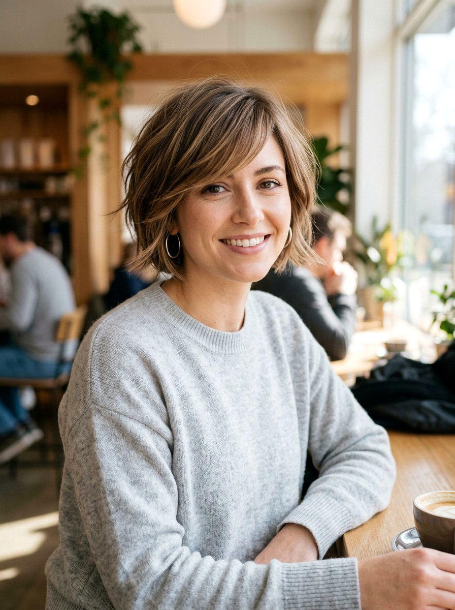 Short Layered Hair With Side Swept Fringe - 20 short haircut with side swept fringe - 20 short haircut with side swept fringe