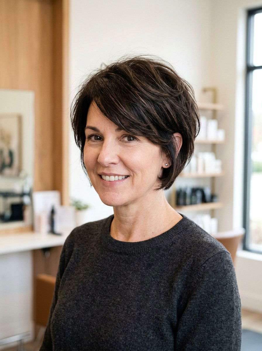 Short Layered Haircut With Feathered Crown For Thick Hair - 20 short haircut with feathered crown - 20 short haircut with feathered crown