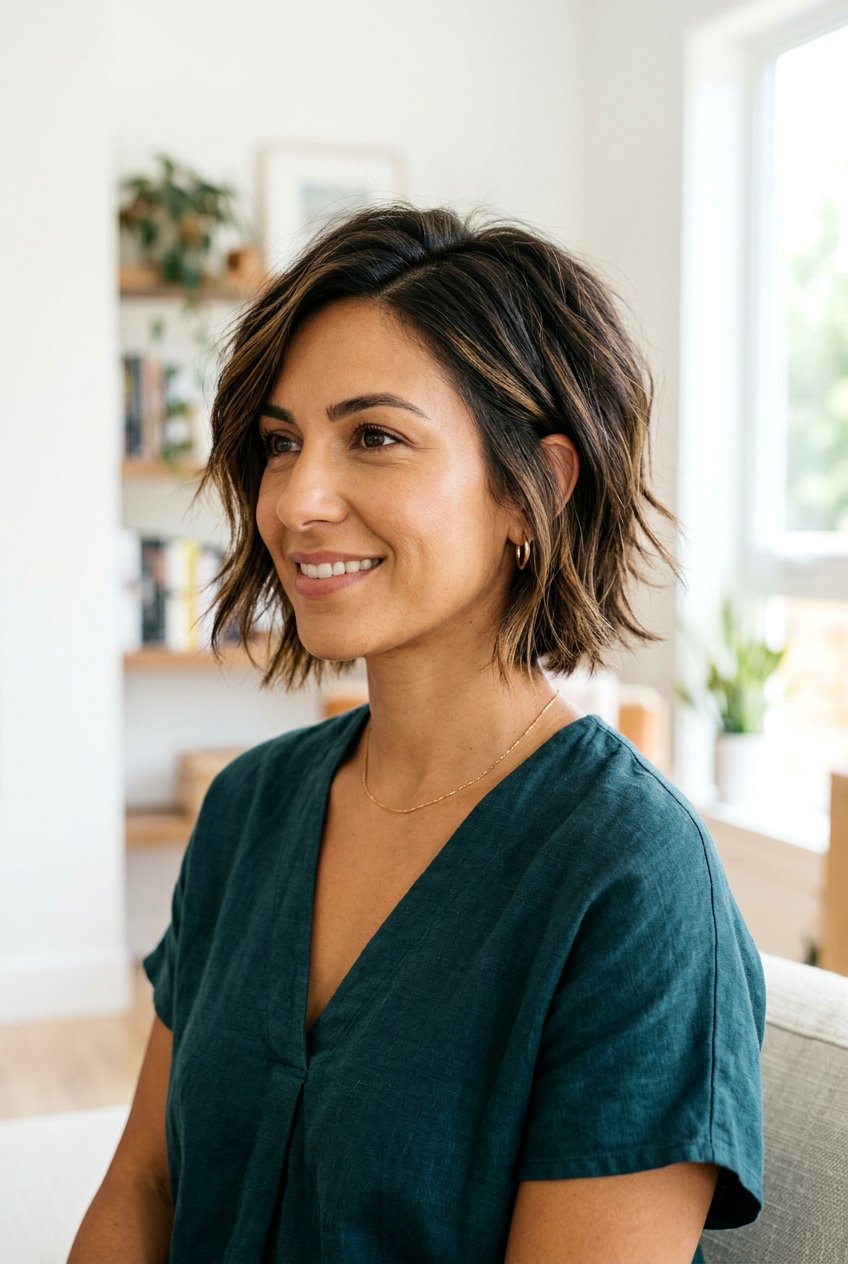Short Layered Lob Haircut - 20 mom lob haircut with layers - 20 mom lob haircut with layers