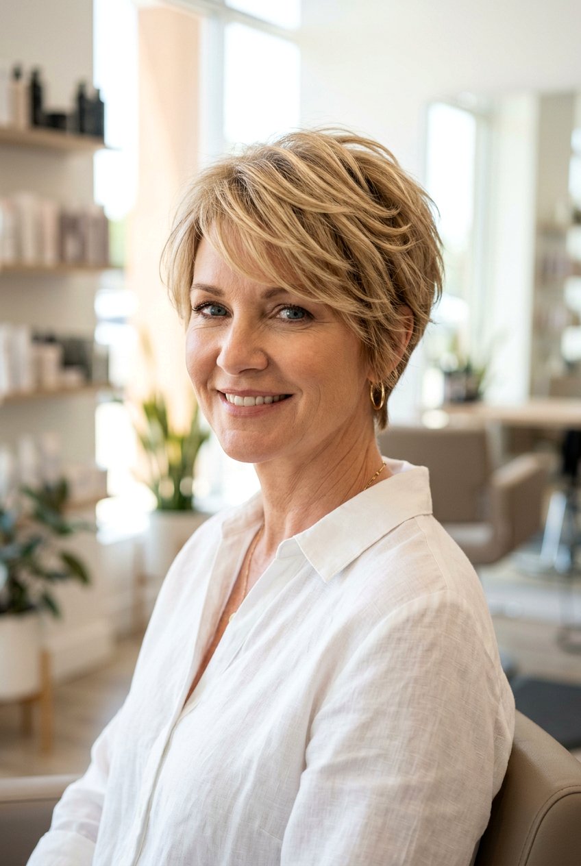 Short Layered Pixie With Feathered Layers - 20 short layered pixie for women over 70 - 20 short layered pixie for women over 70