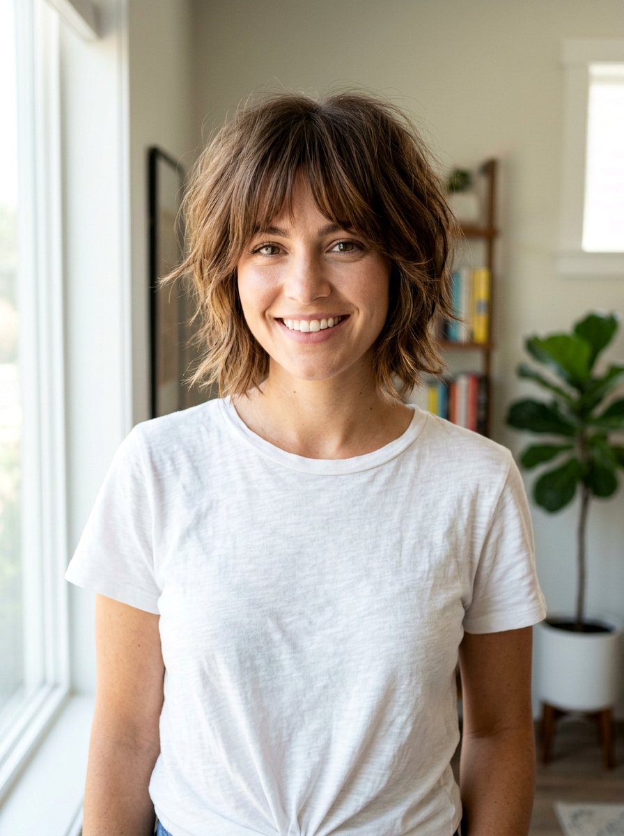 Short Layered Shag with Wispy Bangs - 20 short haircut with wispy bangs - 20 short haircut with wispy bangs