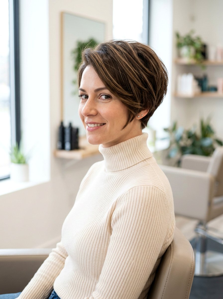 Short Layered Wedge Cut - 20 flattering haircut for rectangle face women - 20 flattering haircut for rectangle face women