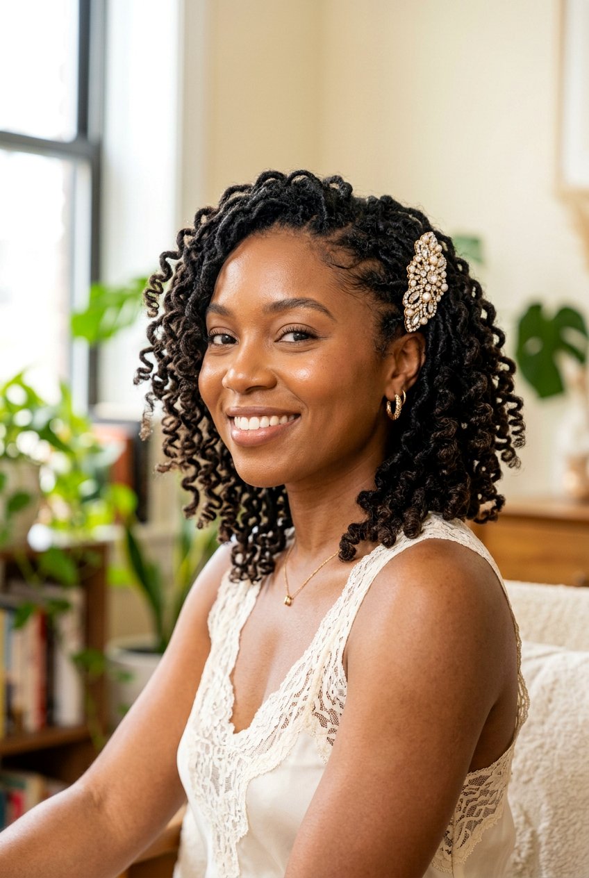 Short Loc Curls - 20 loc styles for wedding guests - 20 loc styles for wedding guests