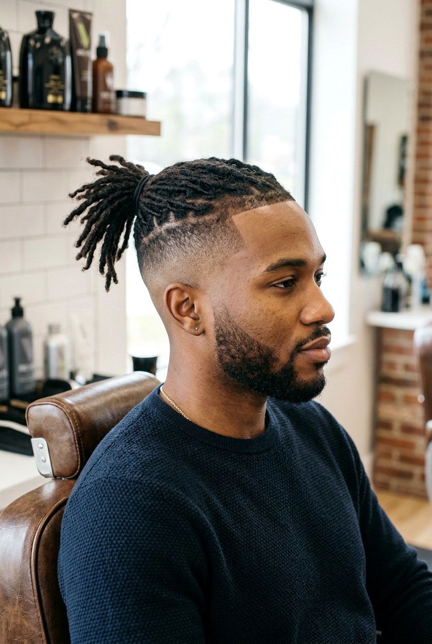 Short Loc Ponytail - 20 loc ponytail for black men - 20 loc ponytail for black men