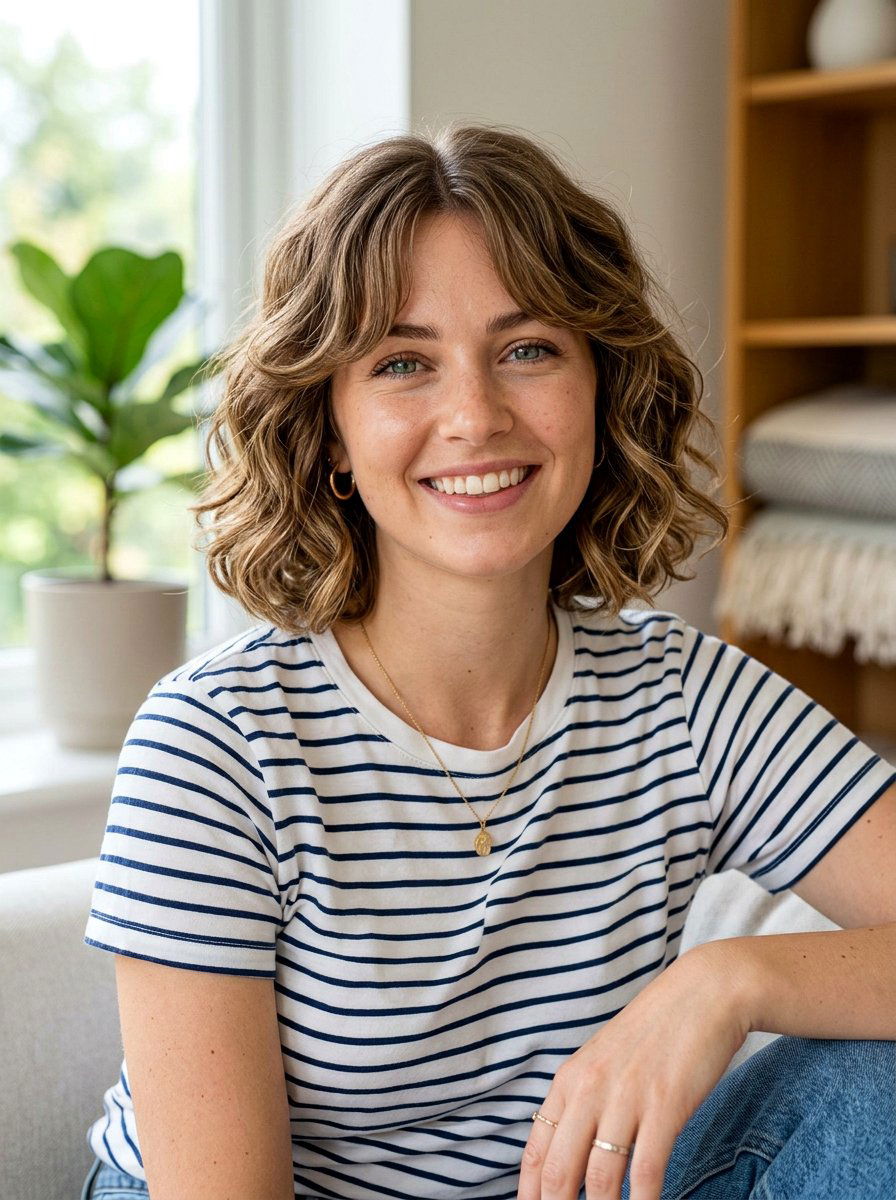 Short Medium Hair With Wavy Curtain Bangs - 20 wavy curtain bangs for medium hair - 20 wavy curtain bangs for medium hair