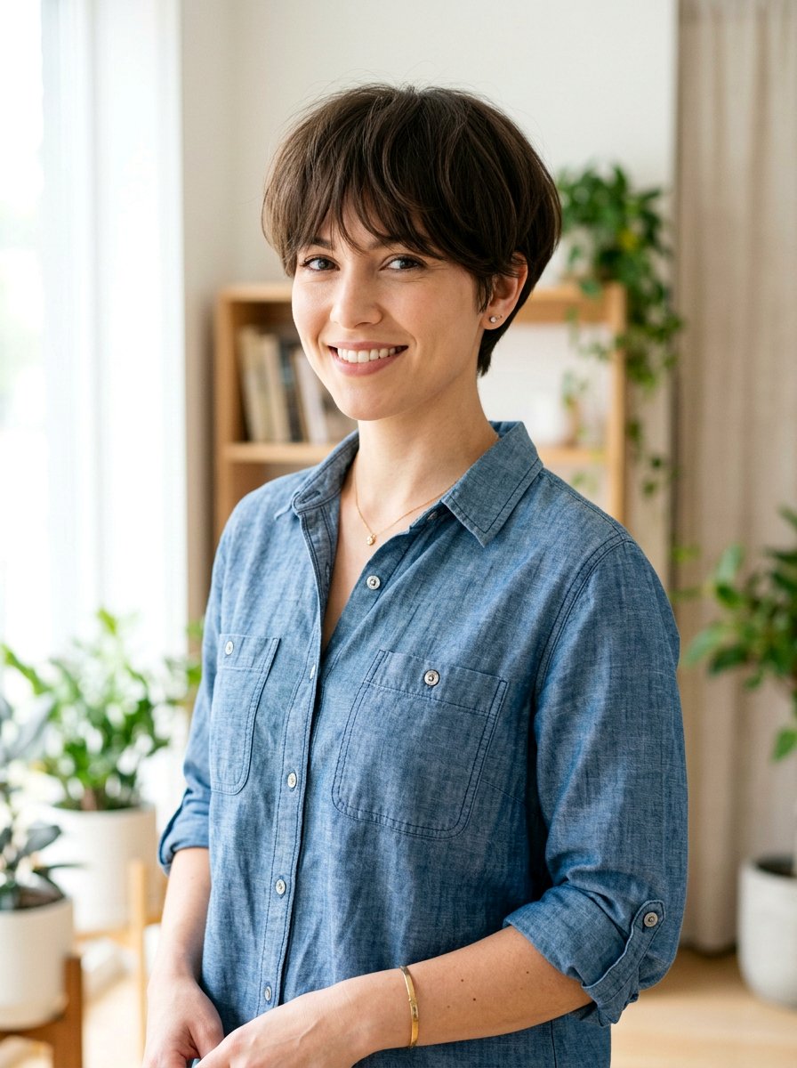 Short Mushroom Cut with Wispy Bangs - 20 short haircut with wispy bangs - 20 short haircut with wispy bangs