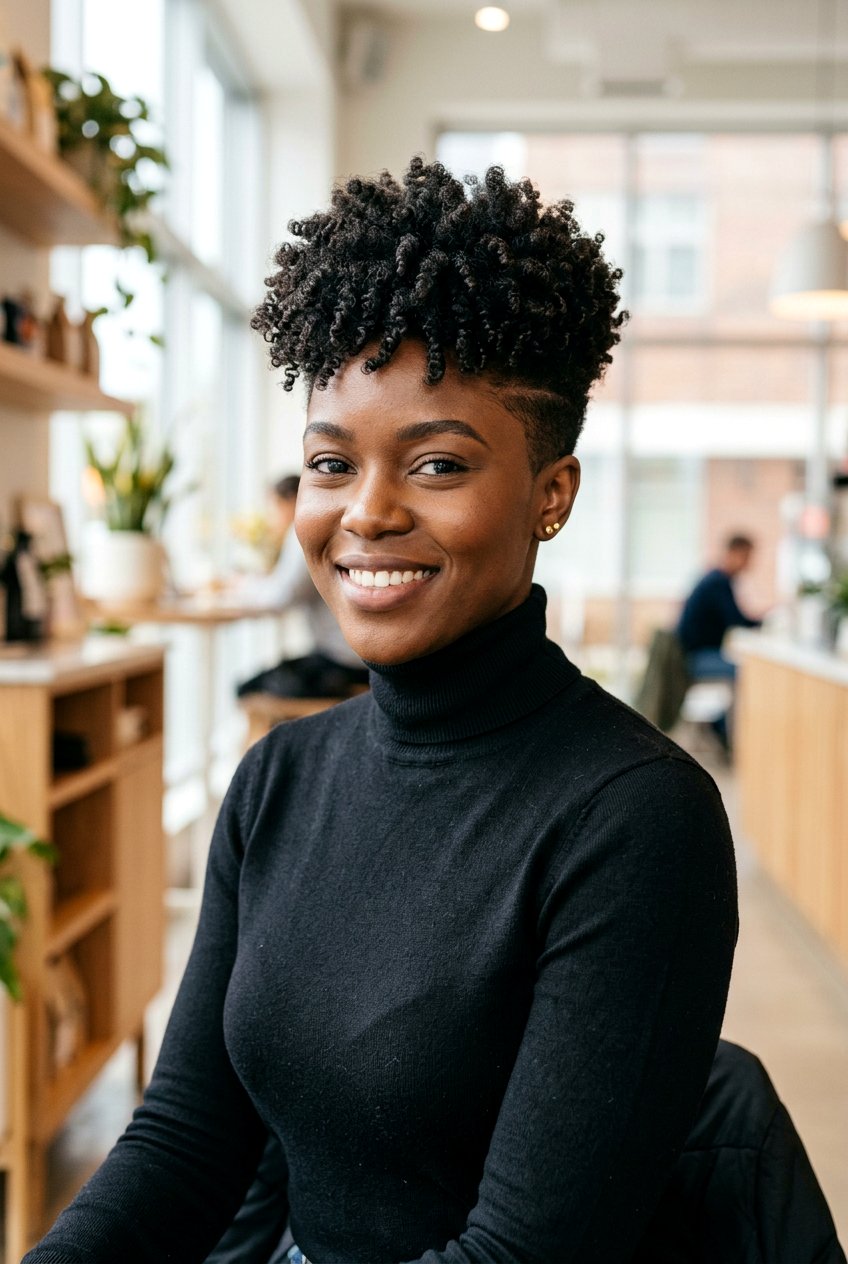 Short Natural Afro With Tapered Sides - 20 black hair makeover ideas - 20 black hair makeover ideas