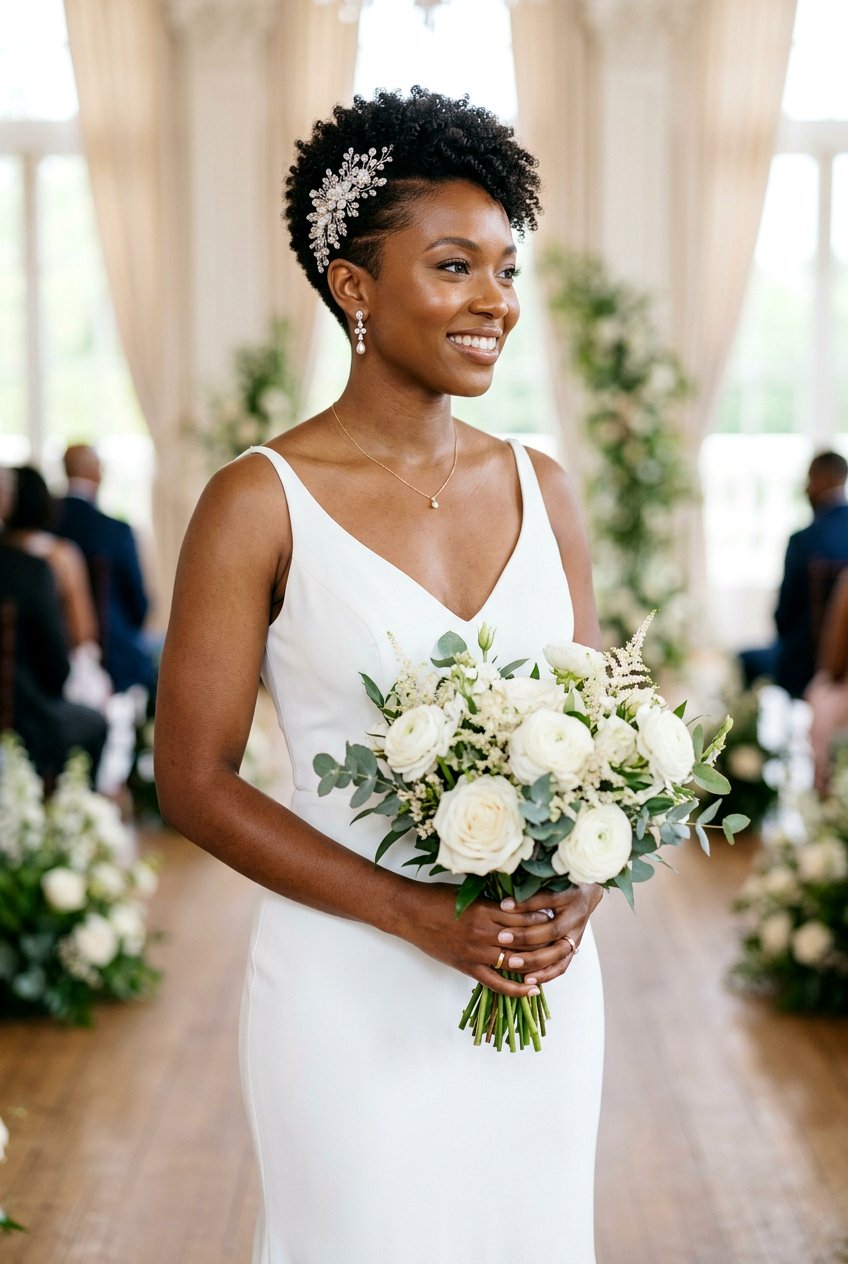 Short Natural Wedding Hairstyle For Black Brides - 20 wedding hairstyles for black brides - 20 wedding hairstyles for black brides