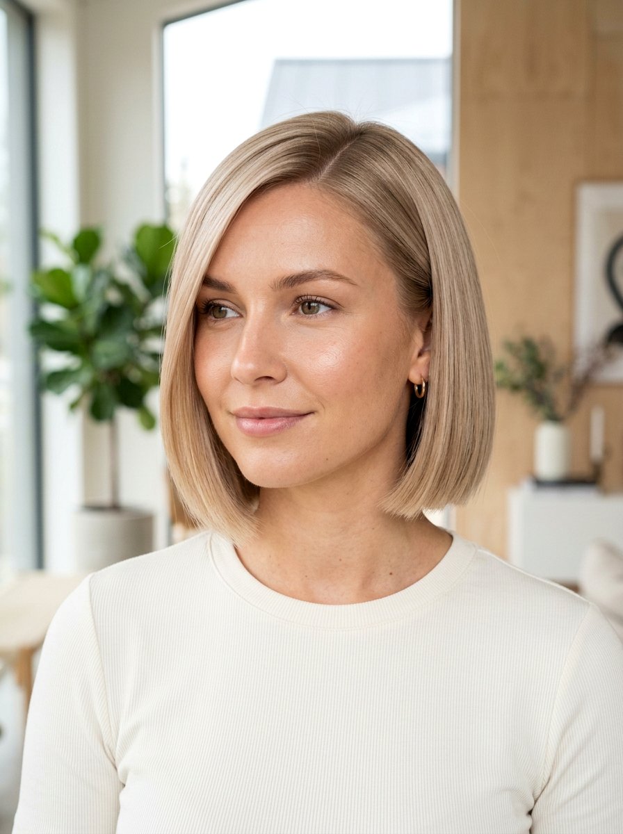 Short Pearl Beige Blonde Bob - 20 pearl beige blonde hair - 20 pearl beige blonde hair