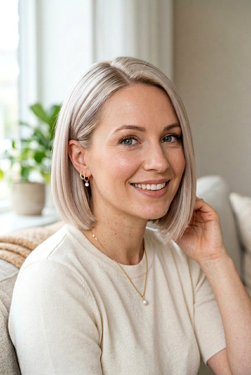 Short Pearl Blonde Bob - 20 pearl blonde bob - 20 pearl blonde bob