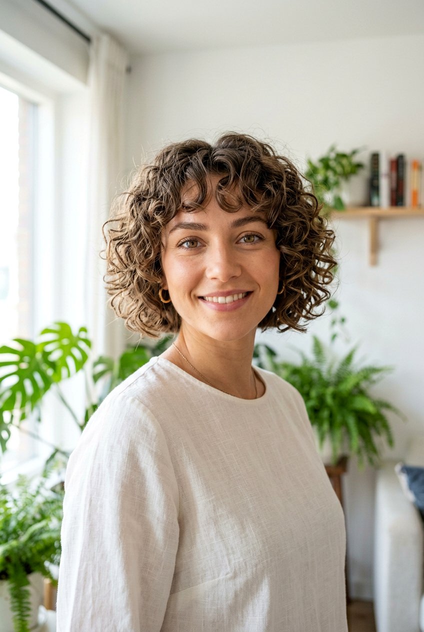 Short Permed Hair With Curtain Bangs - 20 perms for short hair - 20 perms for short hair