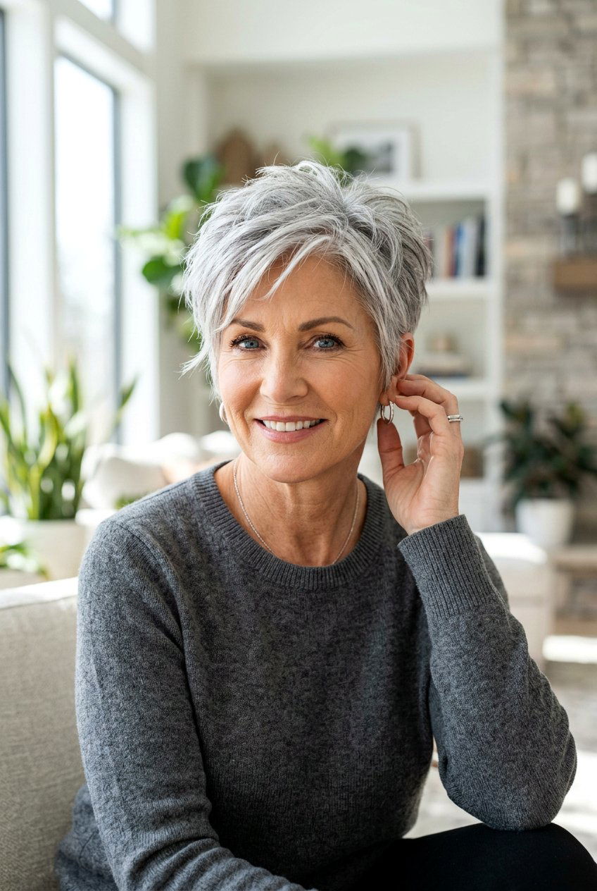 Short Pixie Cut For Gray Hair - 20 transition to gray hair styles - 20 transition to gray hair styles