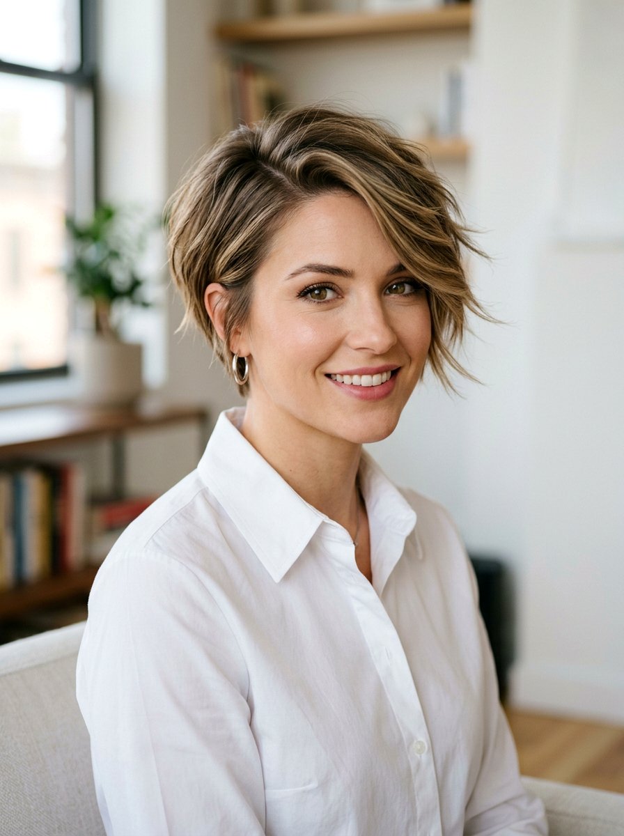 Short Razor Cut With Side Part - 20 hairstyle to hide thinning temples - 20 hairstyle to hide thinning temples