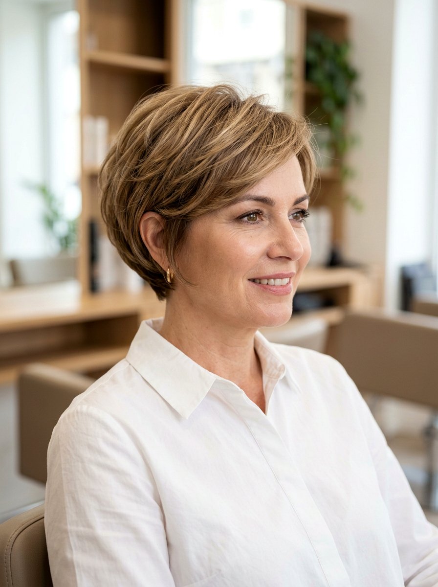 Short Rounded Haircut With Feathered Crown - 20 short haircut with feathered crown - 20 short haircut with feathered crown