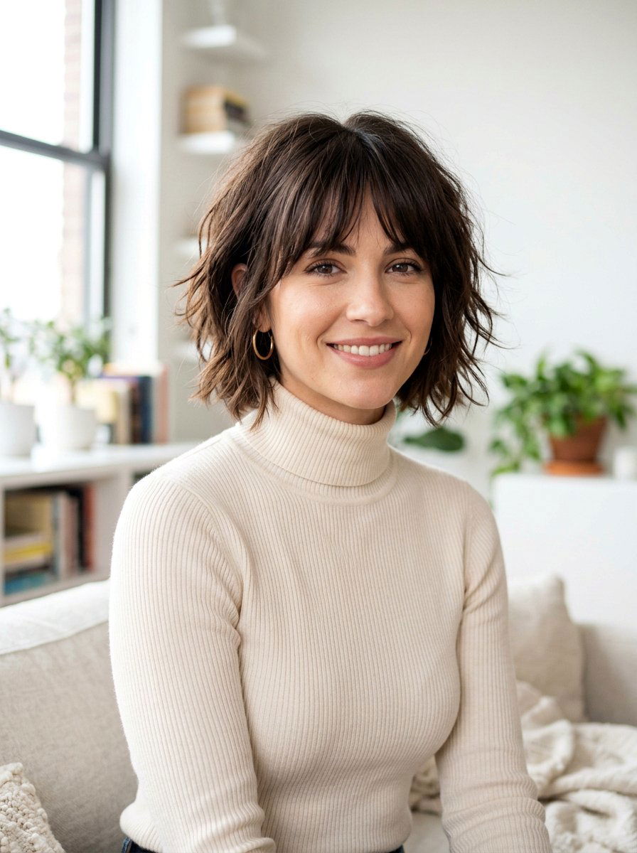 Short Shag Bob With Bangs - 20 college girls shag haircut with bangs - 20 college girls shag haircut with bangs