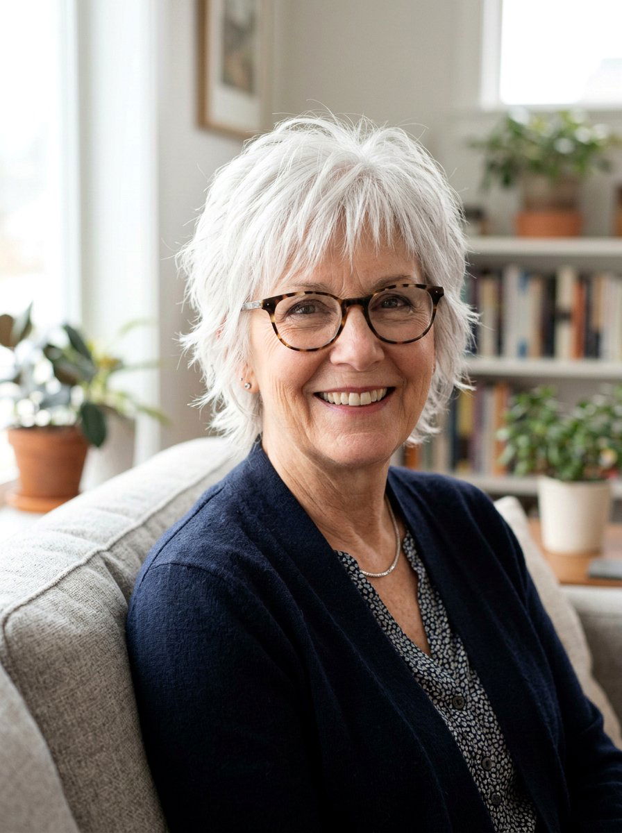 Short Shag with Choppy Layers for Glasses - 20 short shag with glasses for older women - 20 short shag with glasses for older women