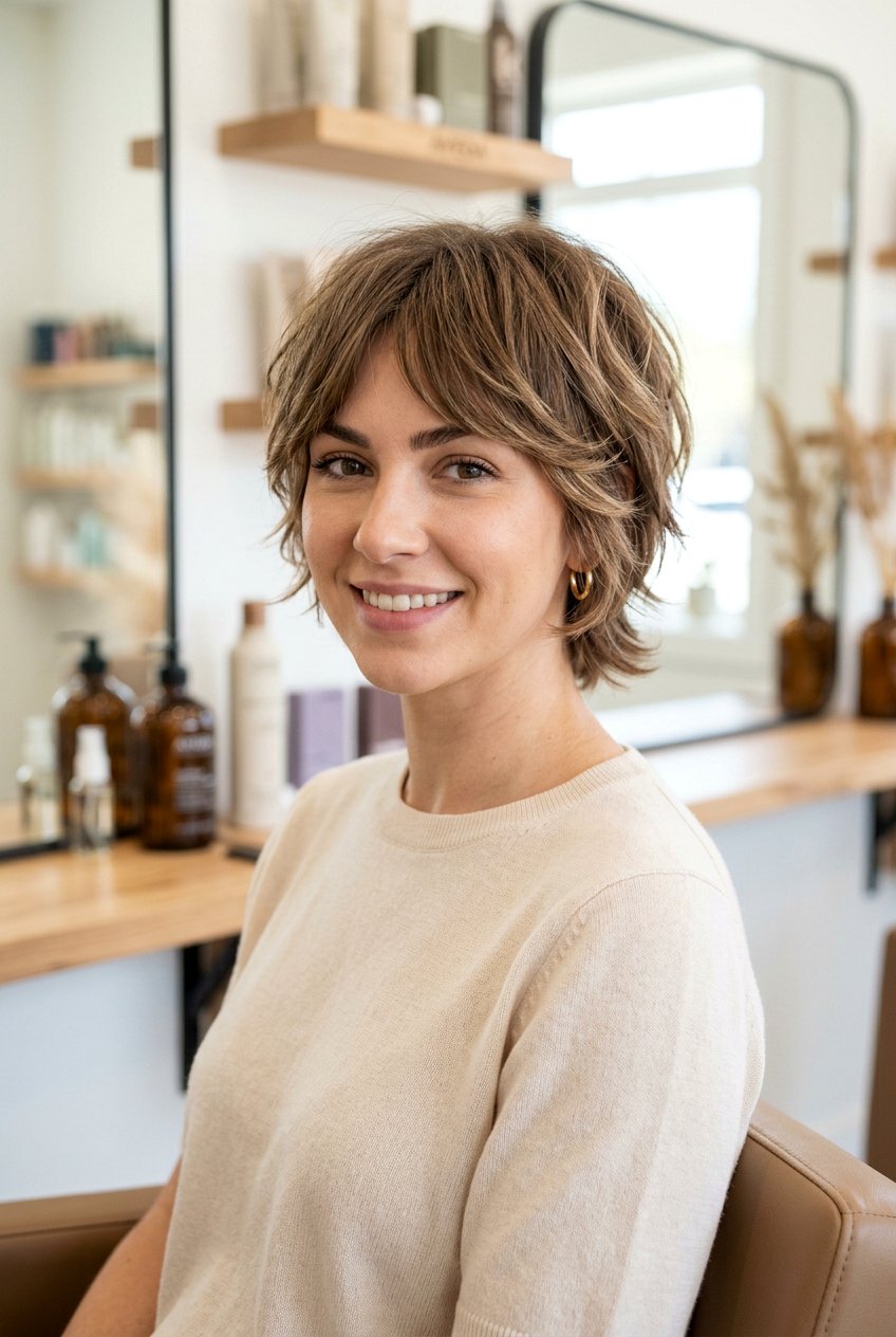 Short Shaggy Bixie Haircut For Oval Face - 20 short shaggy bixie haircut