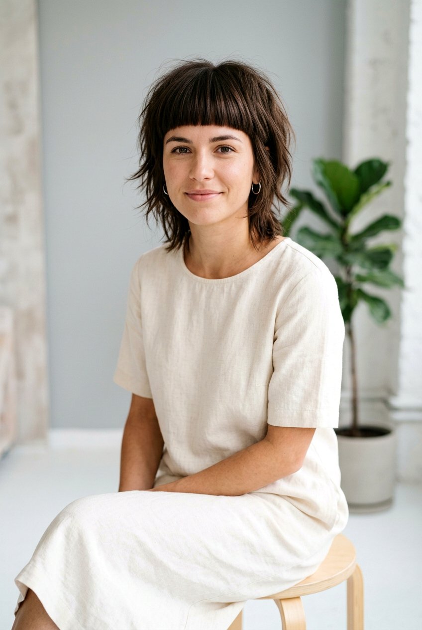 Short Shaggy Bixie Haircut With Blunt Bangs - 20 short shaggy bixie haircut - 20 short shaggy bixie haircut