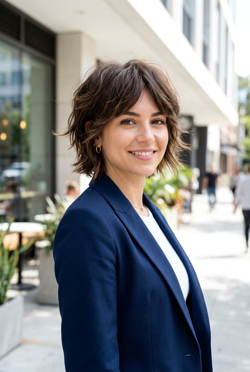 Short Shaggy Bob With Choppy Layers - 20 modern shag for mature women - 20 modern shag for mature women