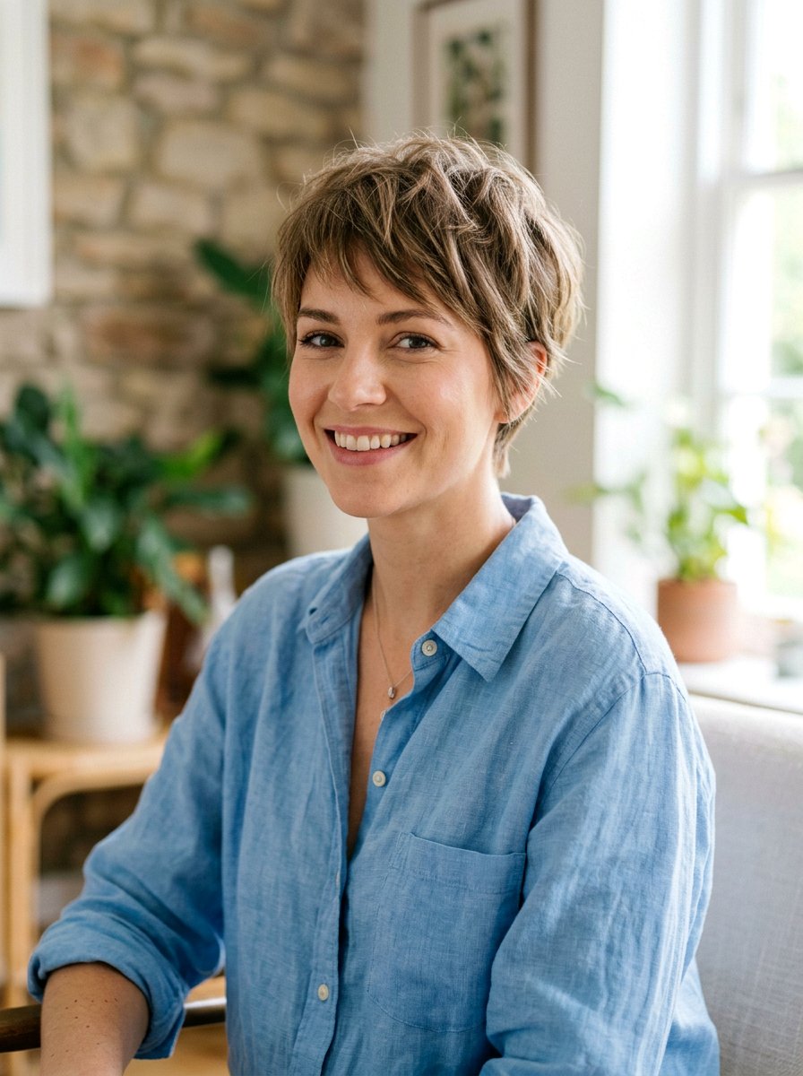 Short Shaggy Pixie - 20 soft shaggy layers for older women - 20 soft shaggy layers for older women