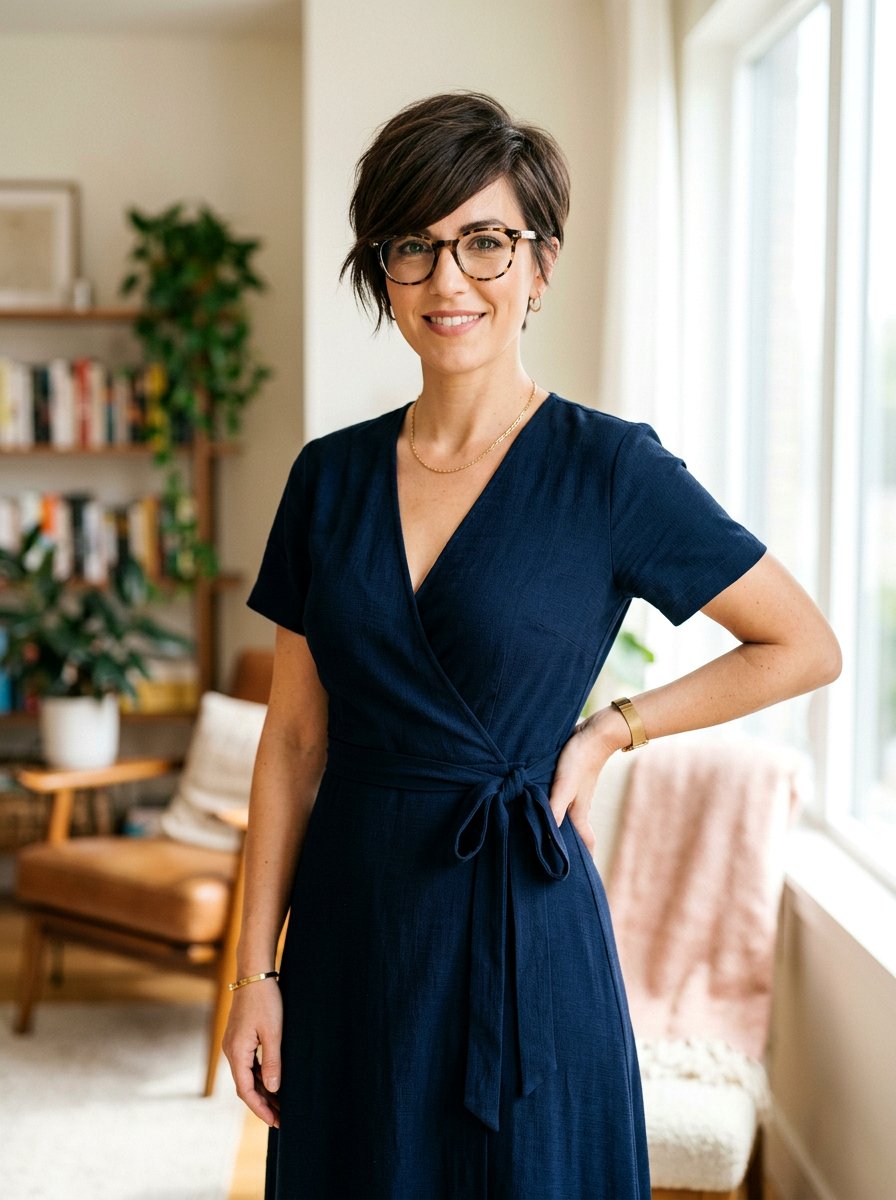Short Side Swept Haircut With Glasses - 20 short haircut for women over 50 with glasses - 20 short haircut for women over 50 with glasses
