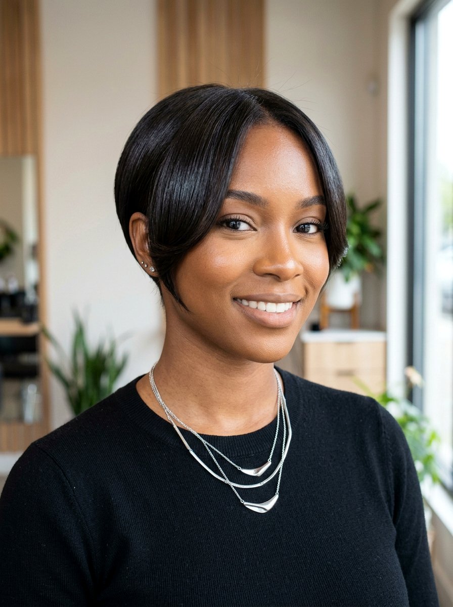 Short Silk Press With Face Framing Layers - 20 silk press with face framing layers - 20 silk press with face framing layers