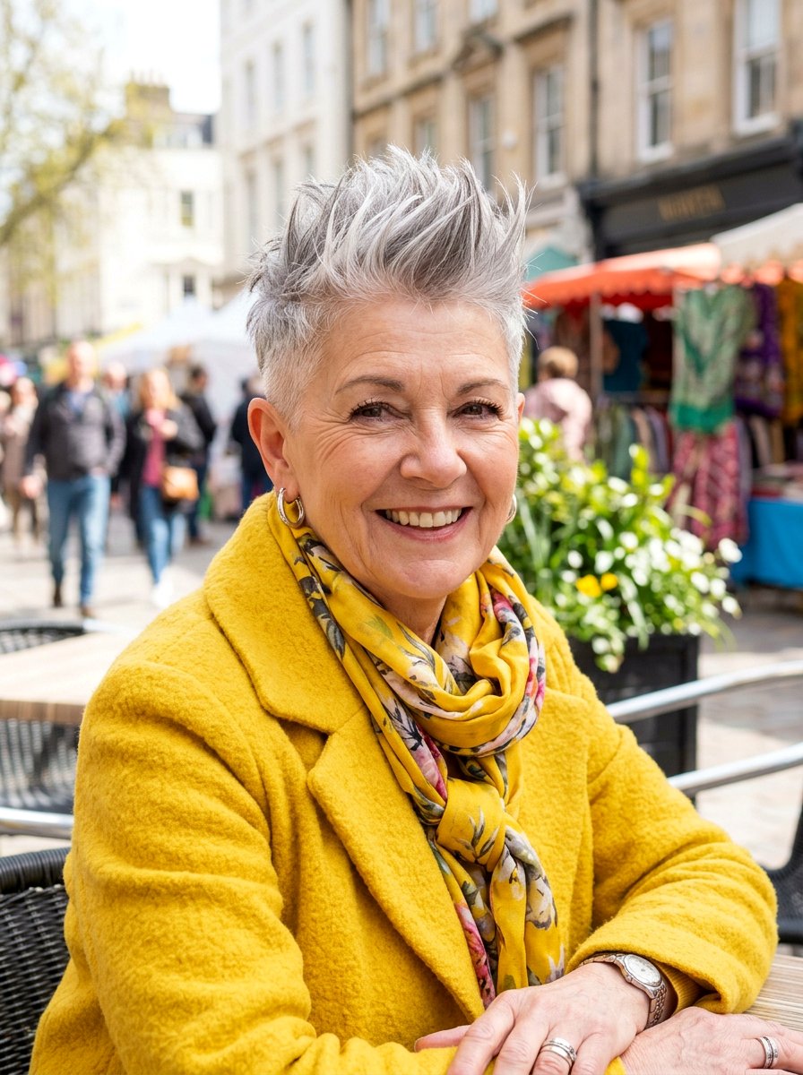 Short Spiky Gray Hair - 20 youthful gray hairstyles for older women - 20 youthful gray hairstyles for older women