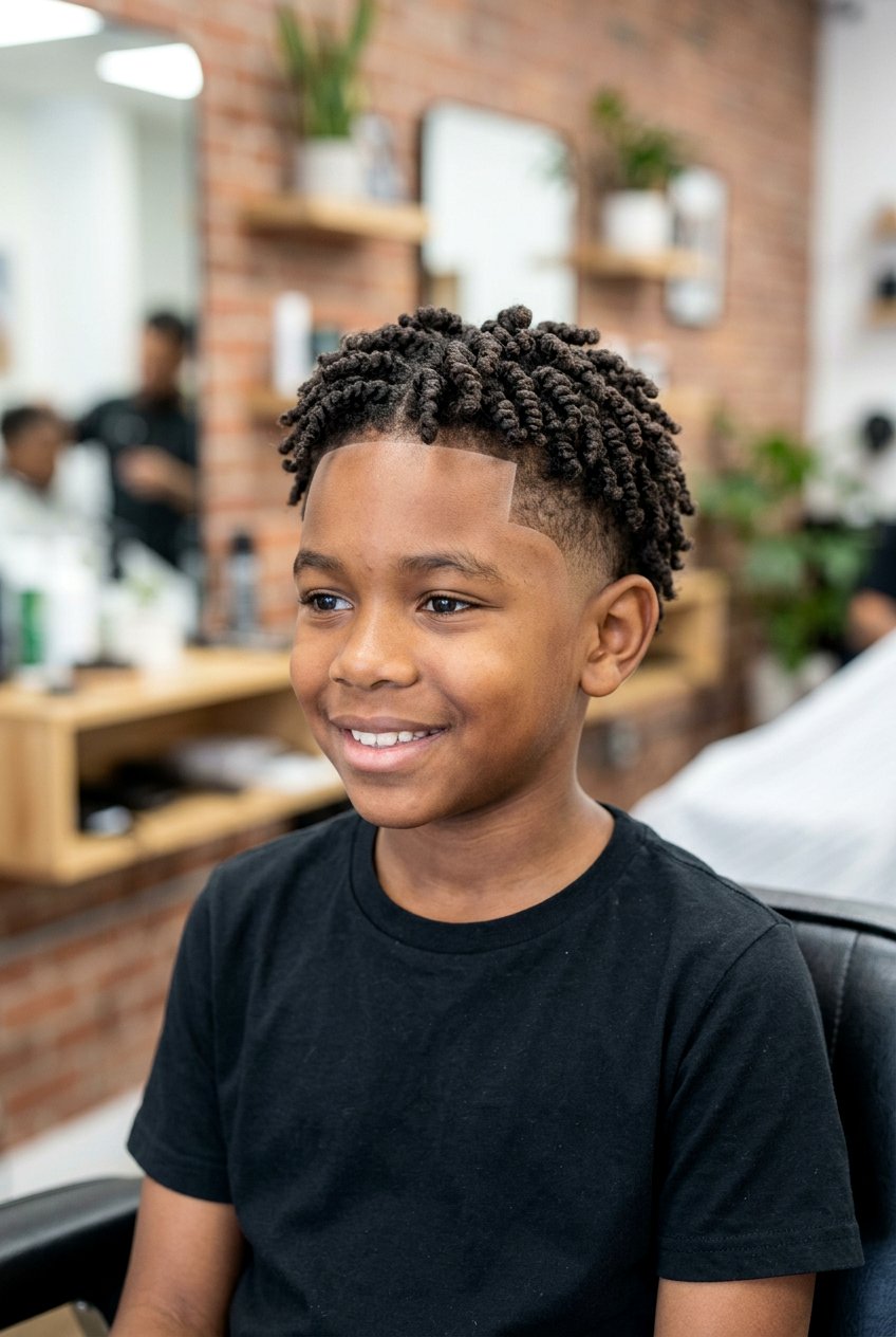 Short Sponge Twists with Temp Fade - 20 boys twists with curly top - 20 boys twists with curly top