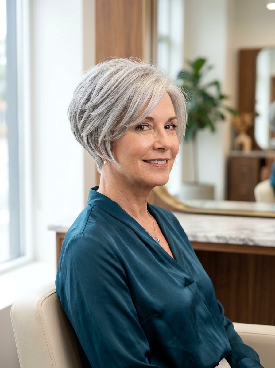 20 Stacked Bob Looks for Fine Gray Hair: Volume & Style – Lovelyish
