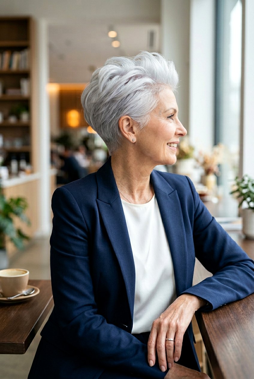 Short Stacked Pixie - 20 youthful hairstyles for women over 60 - 20 youthful hairstyles for women over 60