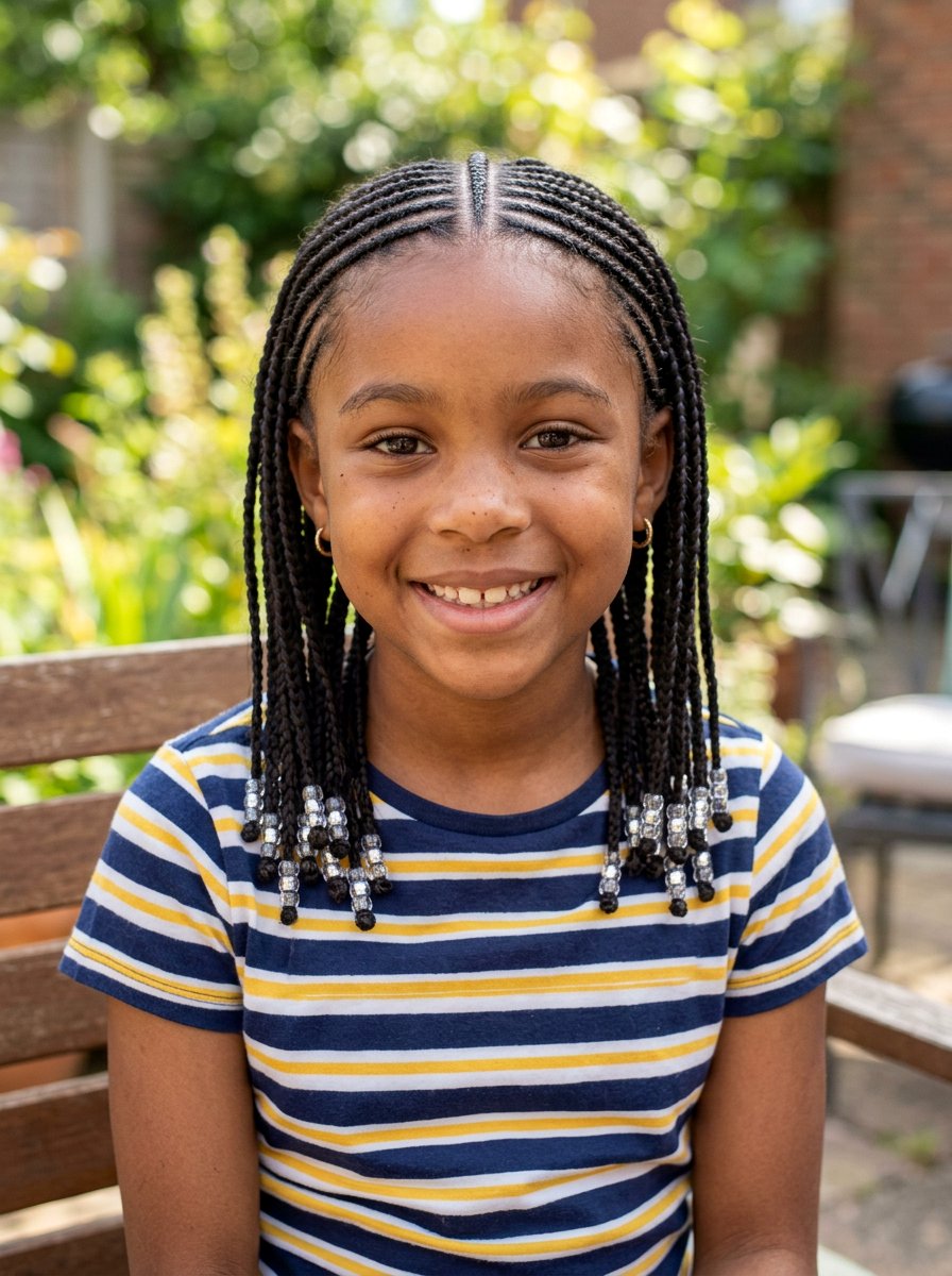 Short Stitch Braids With Beads - 20 kids stitch braids with beads - 20 kids stitch braids with beads